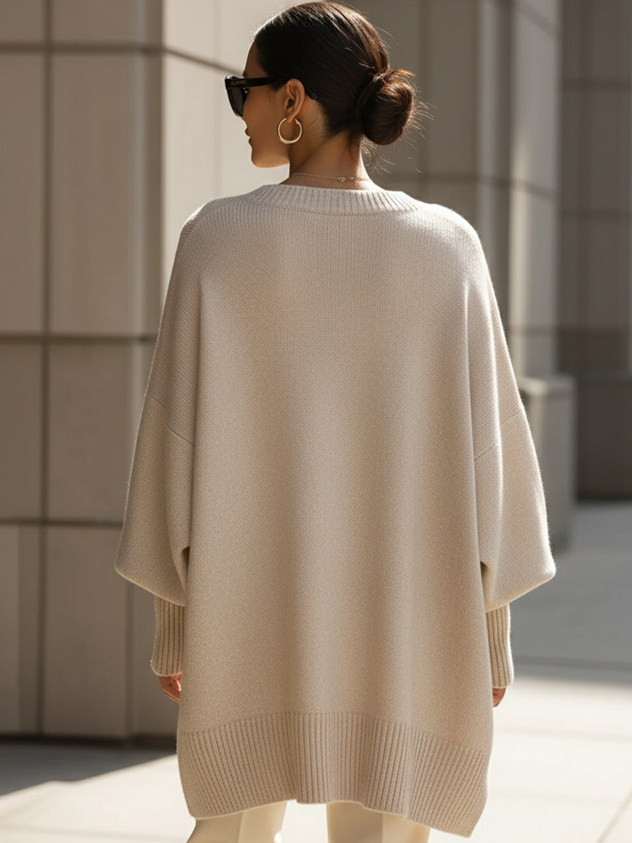 Women's Oversized Knit Poncho – Cosy Layering Wrap, 6 Colours