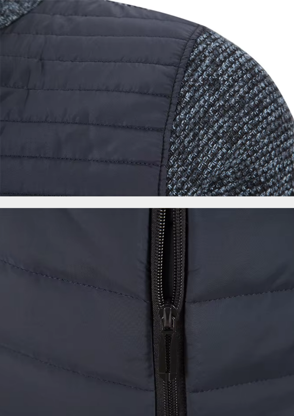 Men's Hybrid Knit Puffer Jacket – Slim Fit Padded Front, 4 Colours