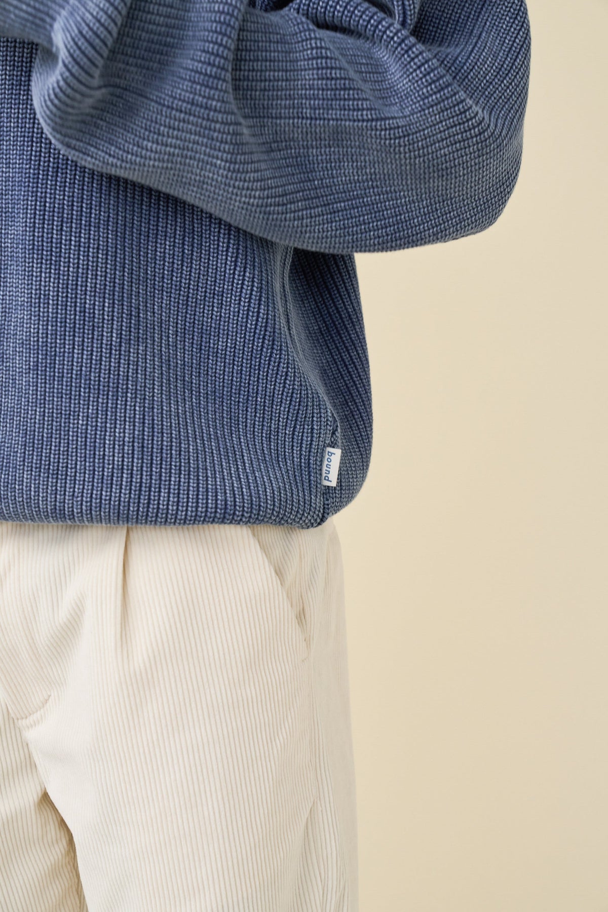 Men's Navy Acid Wash Half-Zip Knit Jumper – Collared Pullover
