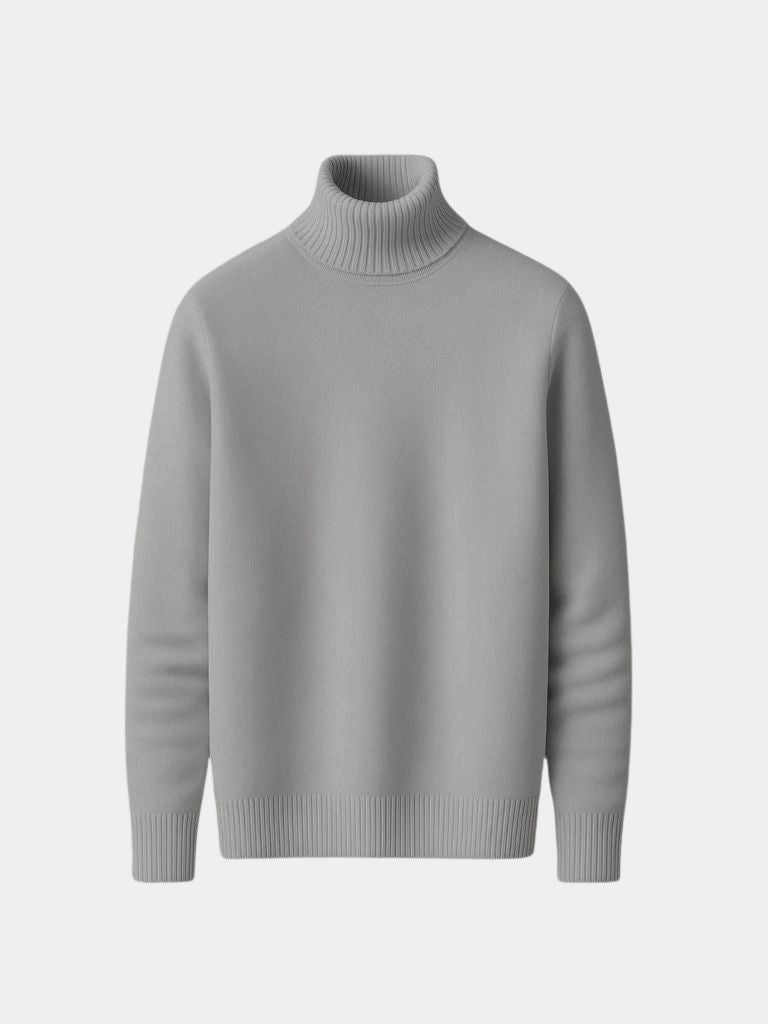 Men's Wool-Blend Roll Neck Jumper – Turtleneck Knit Sweater, 5 Colours