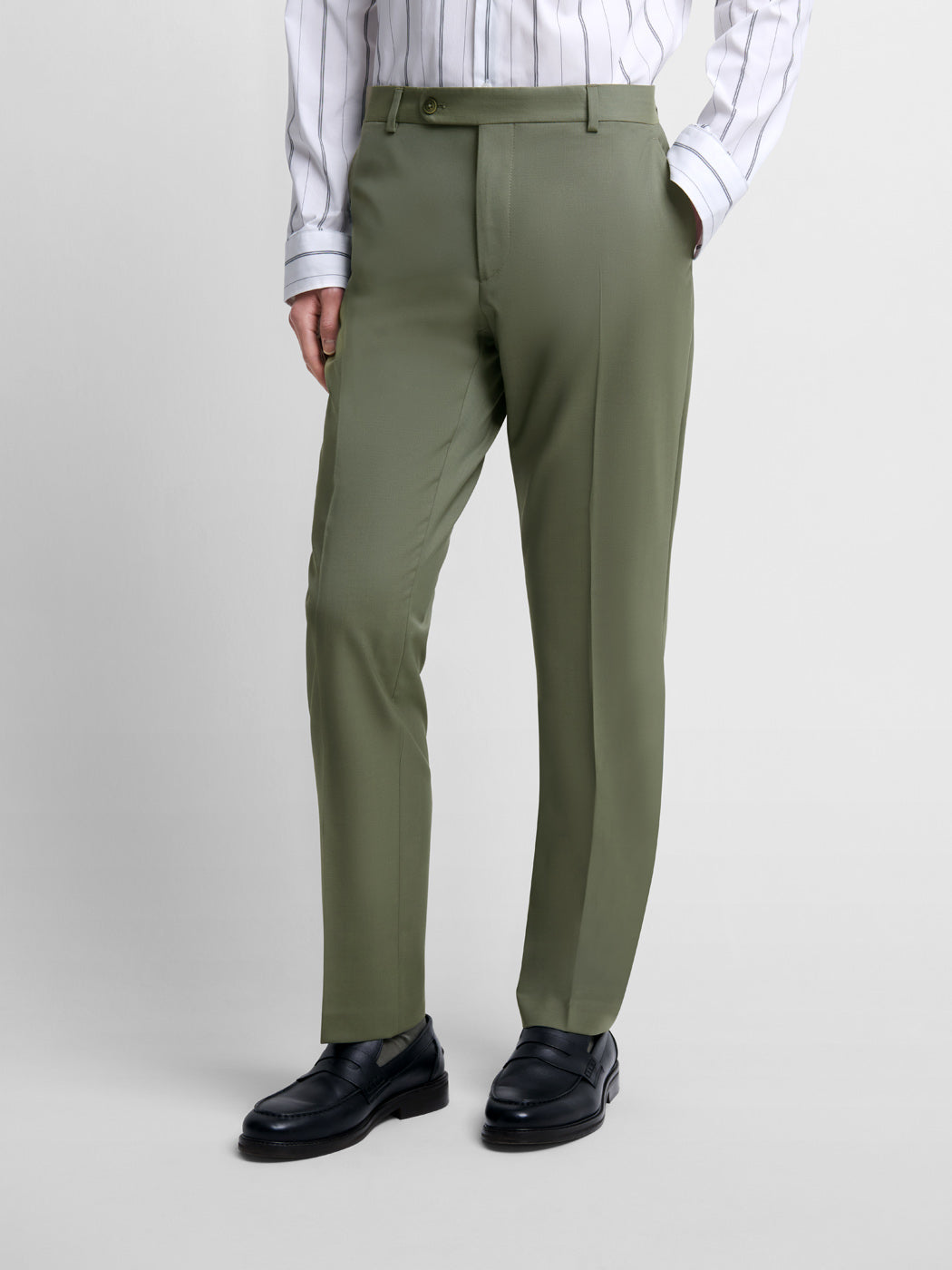 Men's Bronze Green Wool-Blend Suit – Two Piece Slim Fit Autumn Suit