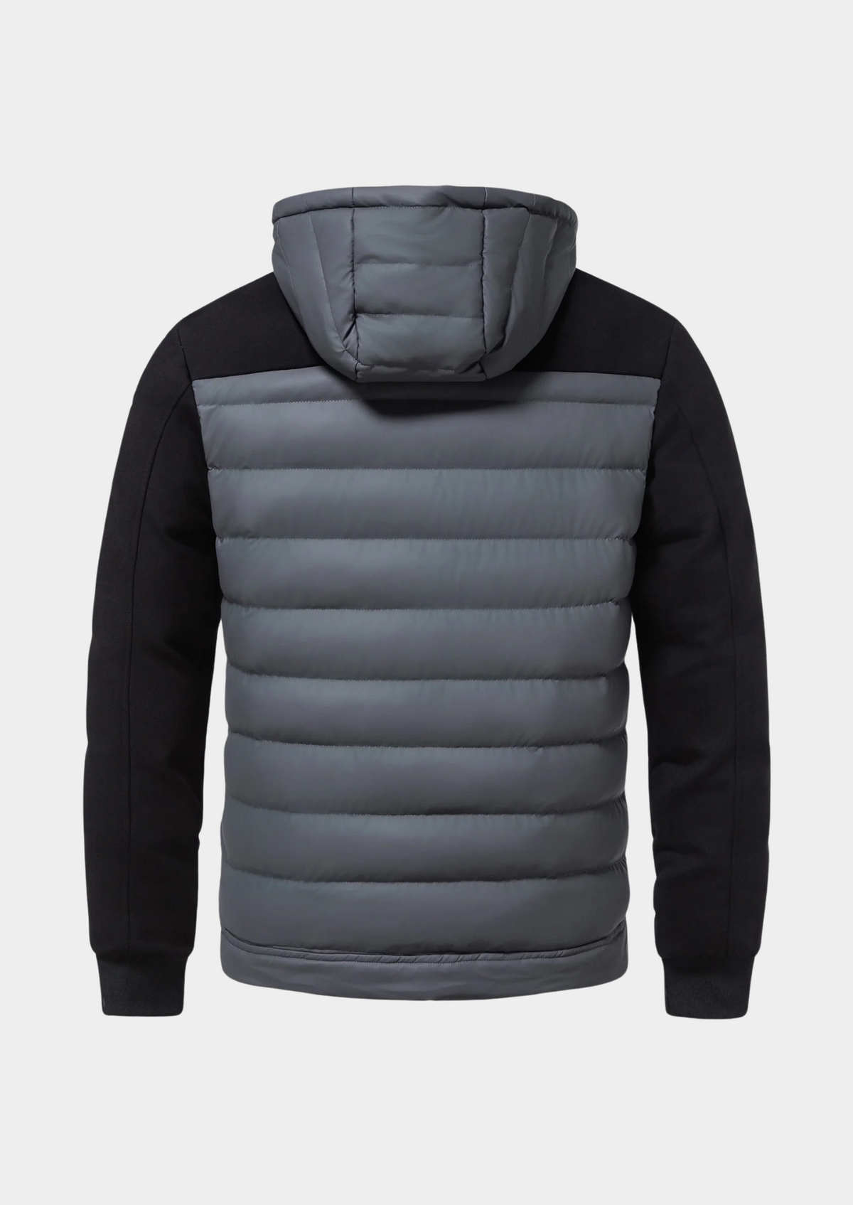 Men's Hybrid Puffer Jacket – Padded Front, Knit Sleeves, Detachable Hood, 2 Colours