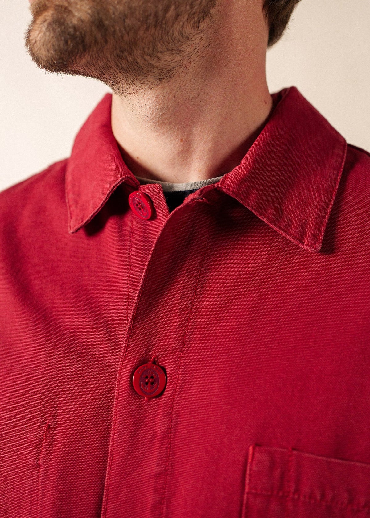 Men's Brick Red Blouson Jacket – Lightweight Zip-Up Commuter Coat