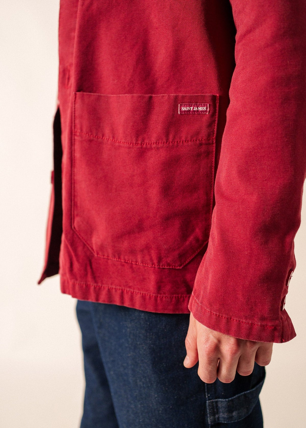 Men's Brick Red Blouson Jacket – Lightweight Zip-Up Commuter Coat