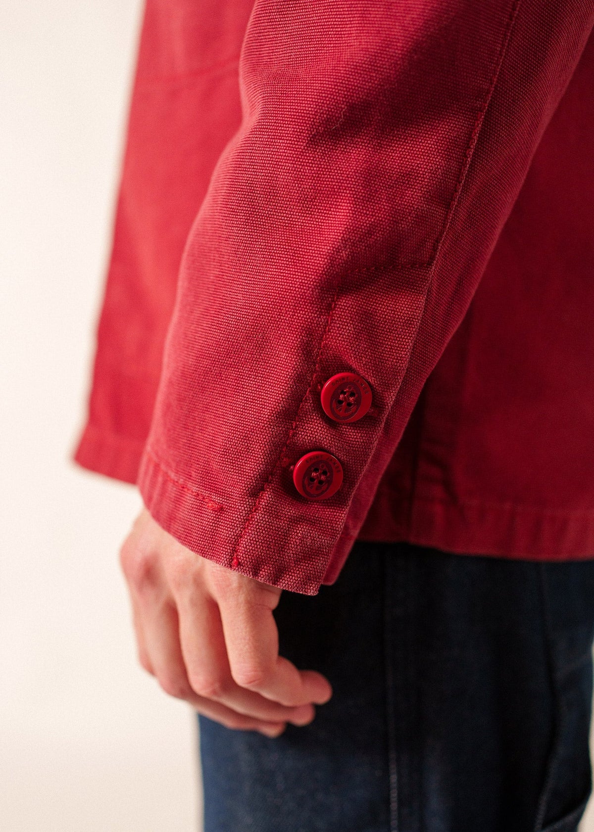 Men's Brick Red Blouson Jacket – Lightweight Zip-Up Commuter Coat