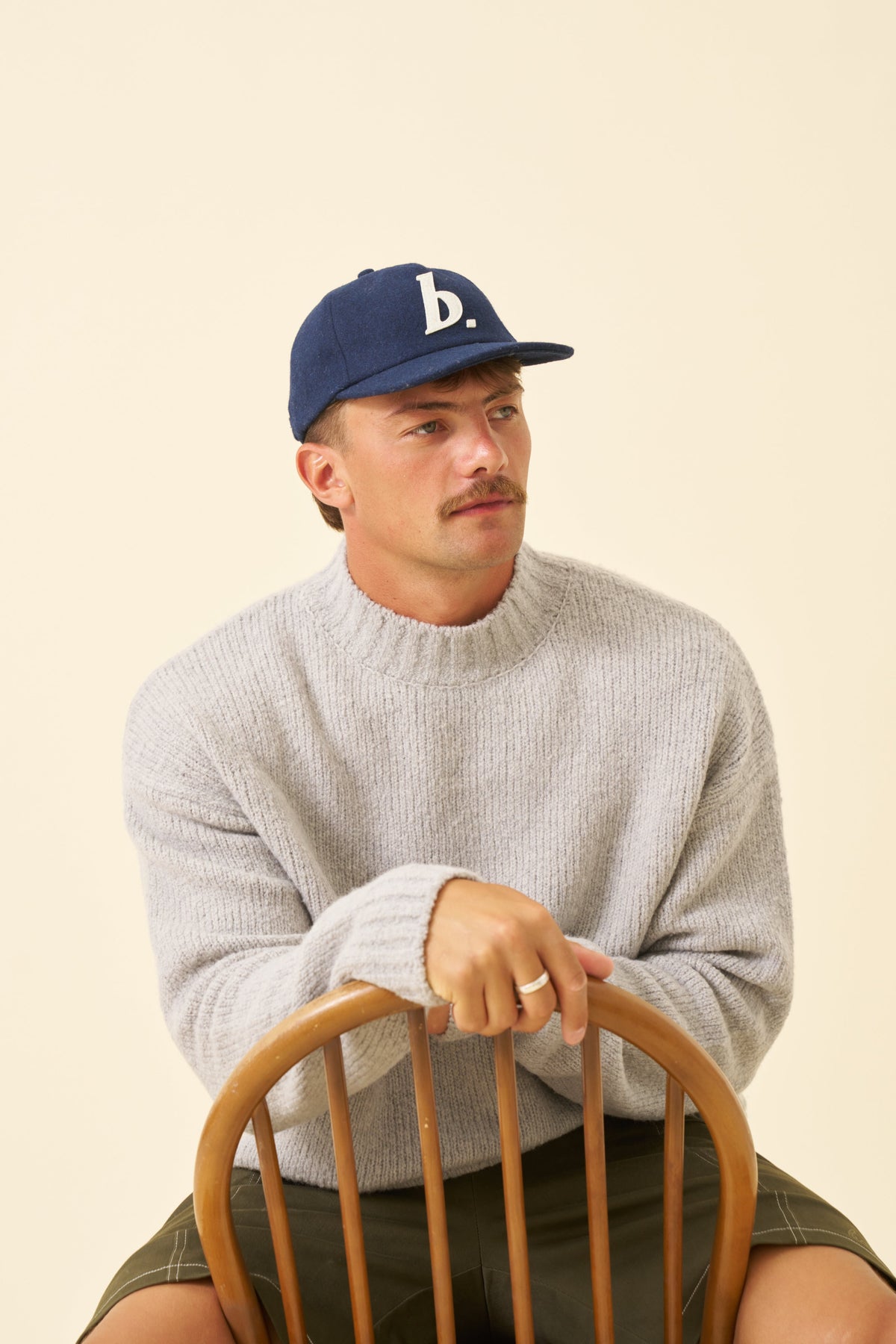Men's Grey Cropped Knit Jumper – Boxy Crew Neck Sweater