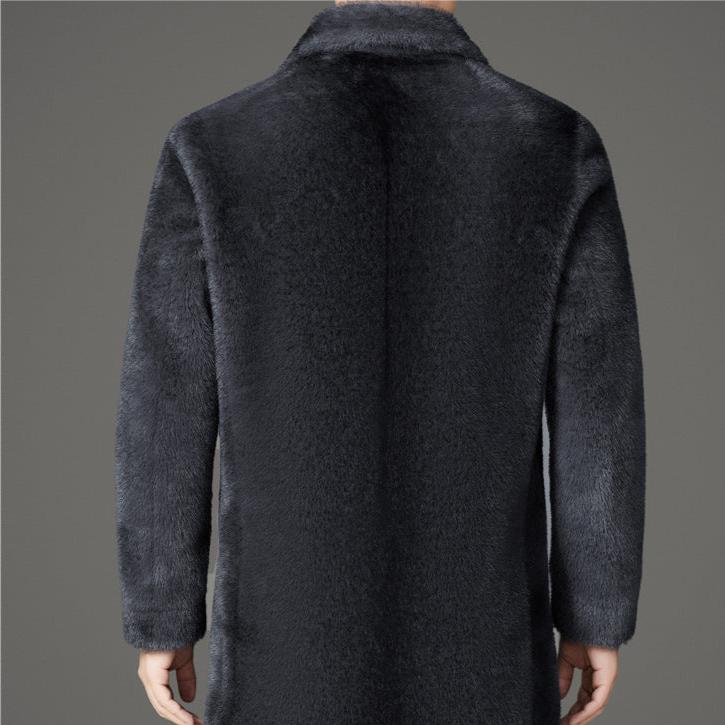 Men's Faux Fur Coat – Reversible Single-Breasted Winter Coat, 3 Colours