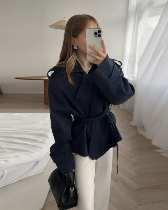 Women's Belted Trench Coat – Double-Breasted Mid-Length, 9 Colours