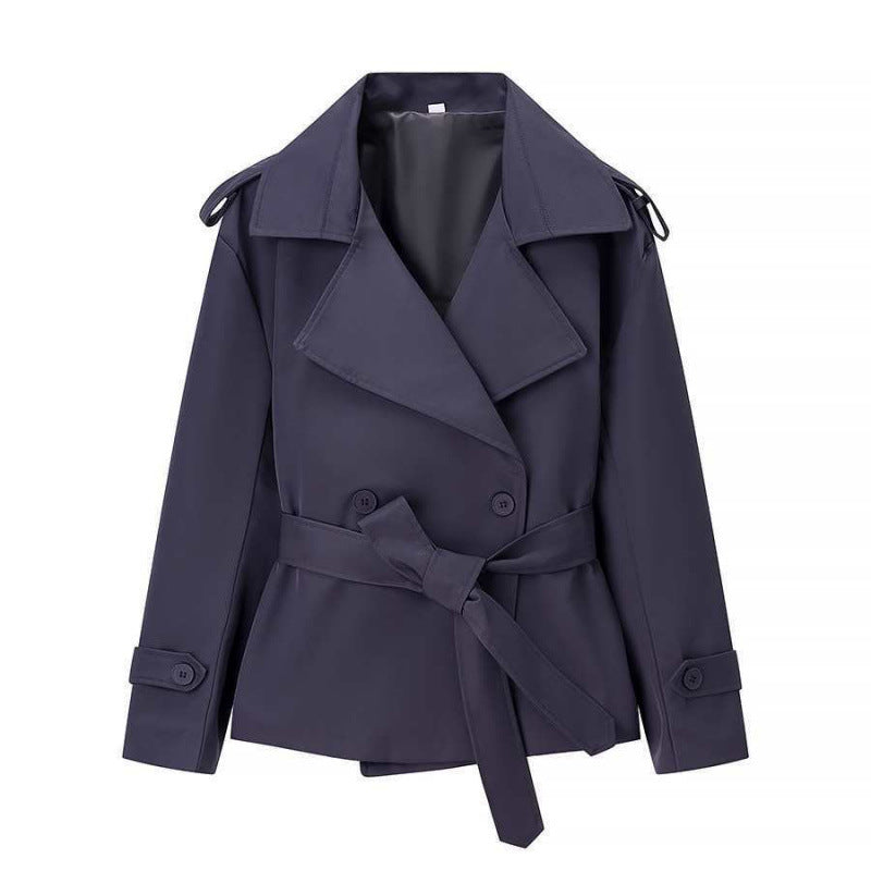 Women's Belted Trench Coat – Double-Breasted Mid-Length, 9 Colours