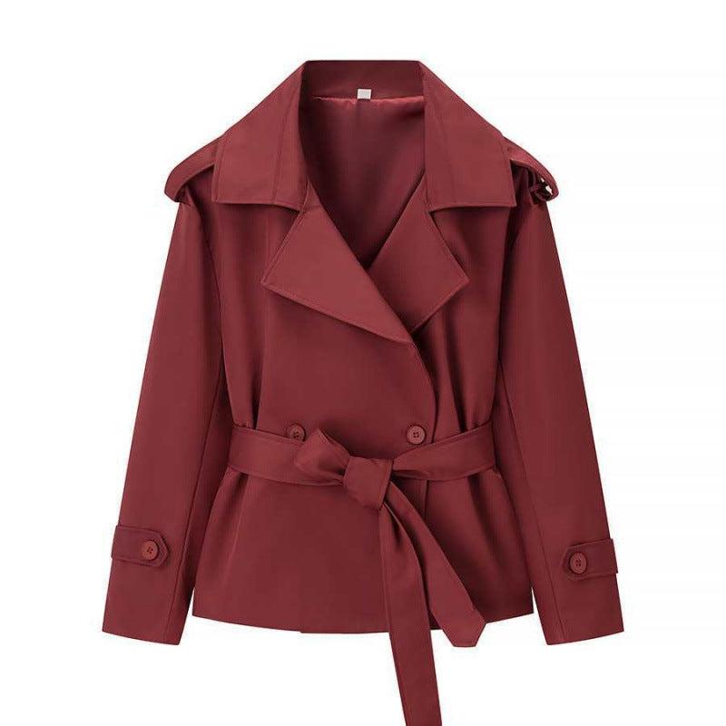 Women's Belted Trench Coat – Double-Breasted Mid-Length, 9 Colours
