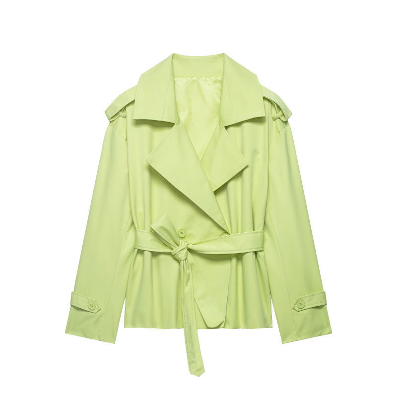 Women's Belted Trench Coat – Double-Breasted Mid-Length, 9 Colours