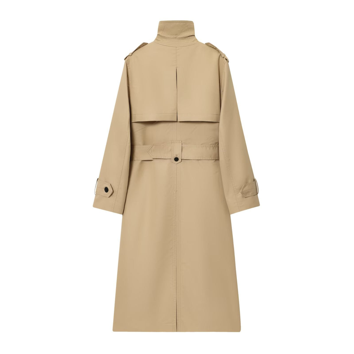 Women's Long Trench Coat – Belted Double-Breasted Winter Coat