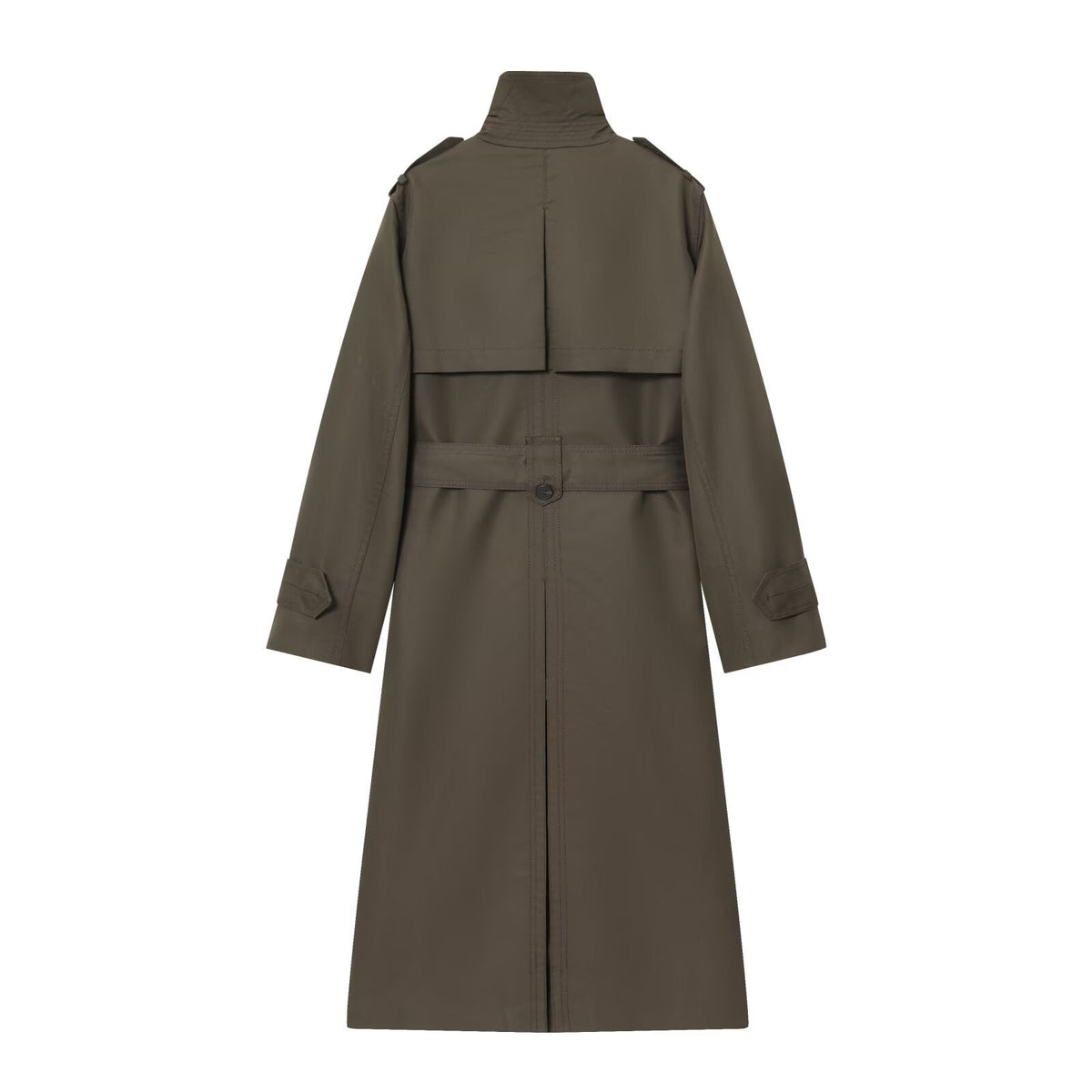 Women's Long Trench Coat – Belted Double-Breasted Winter Coat