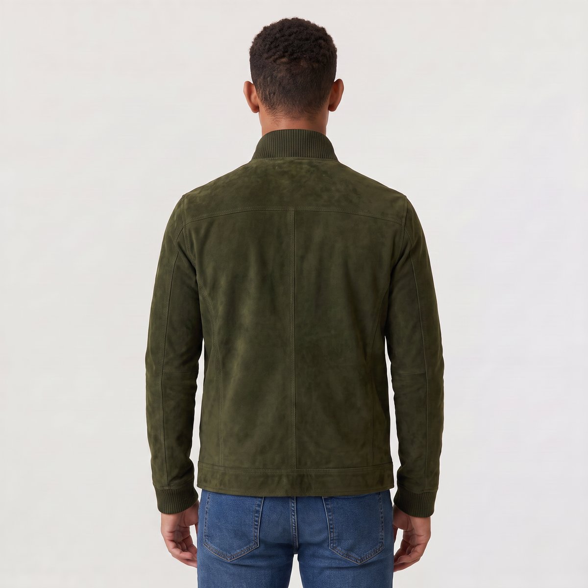 Men's Button-Up Suede-Look Trucker Jacket - Regular Fit