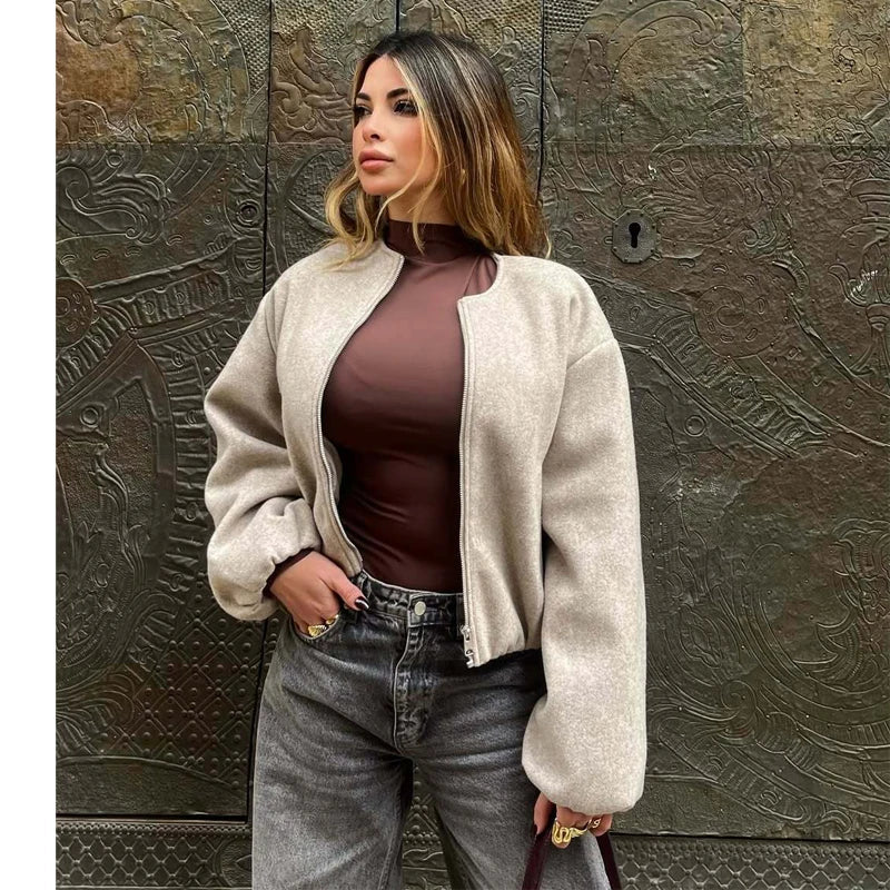 Women's Teddy Fleece Bomber Jacket – Cropped Borg Jacket, 5 Colours