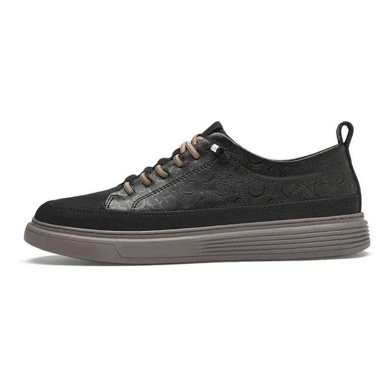 Men's Embossed Low-Top Trainers – Cushioned Casual Sneakers, 3 Colours