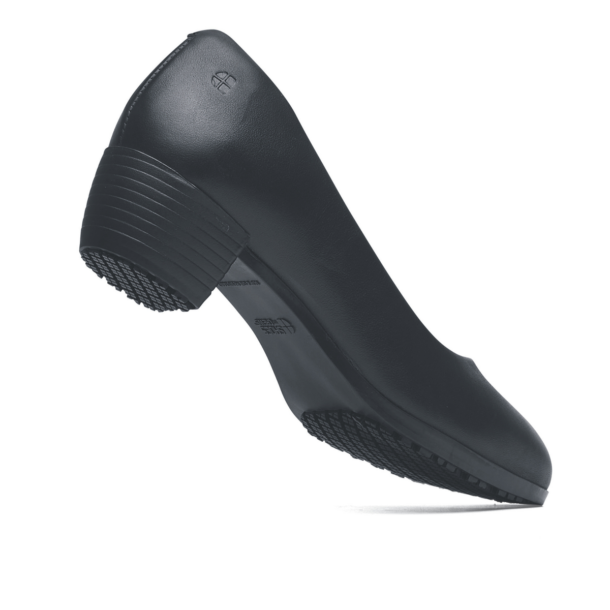 Women's Black Court Shoes – Low Block Heel Comfort Work Shoes