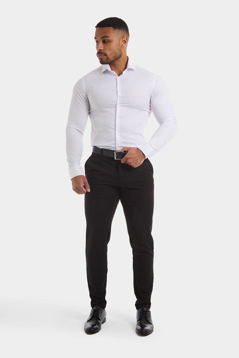 Men'S Muscle Fit Cutaway Collar Shirt In White