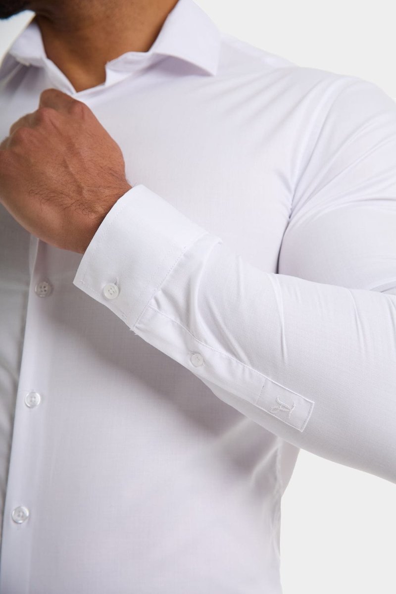 Men'S Muscle Fit Cutaway Collar Shirt In White
