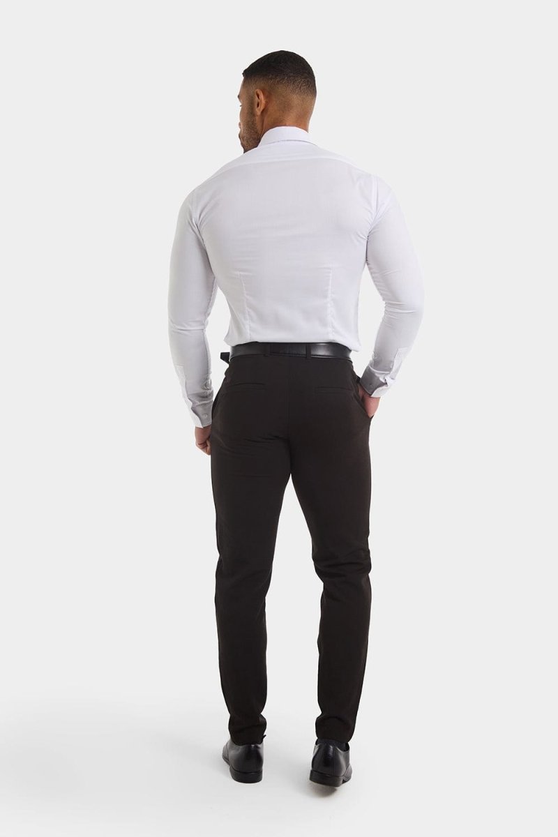 Men'S Muscle Fit Cutaway Collar Shirt In White