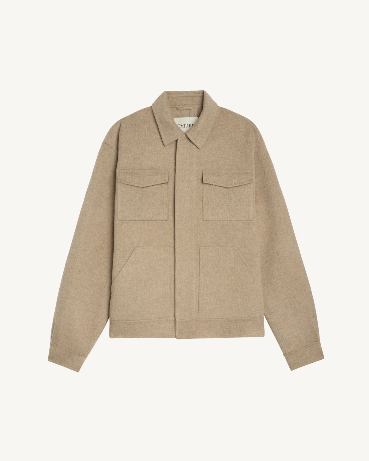 Men's Knitted Overshirt Jacket – Double-Face Shacket with Chest Pockets
