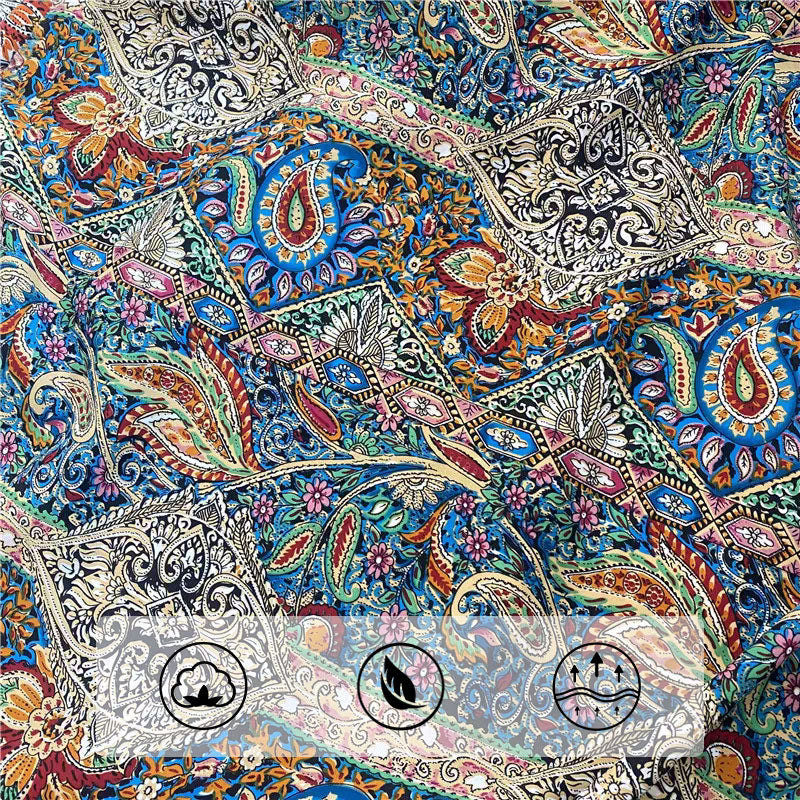 Women's Boho Paisley Dress – V-Neck Pom Pom Tie Summer Dress, 3 Colours