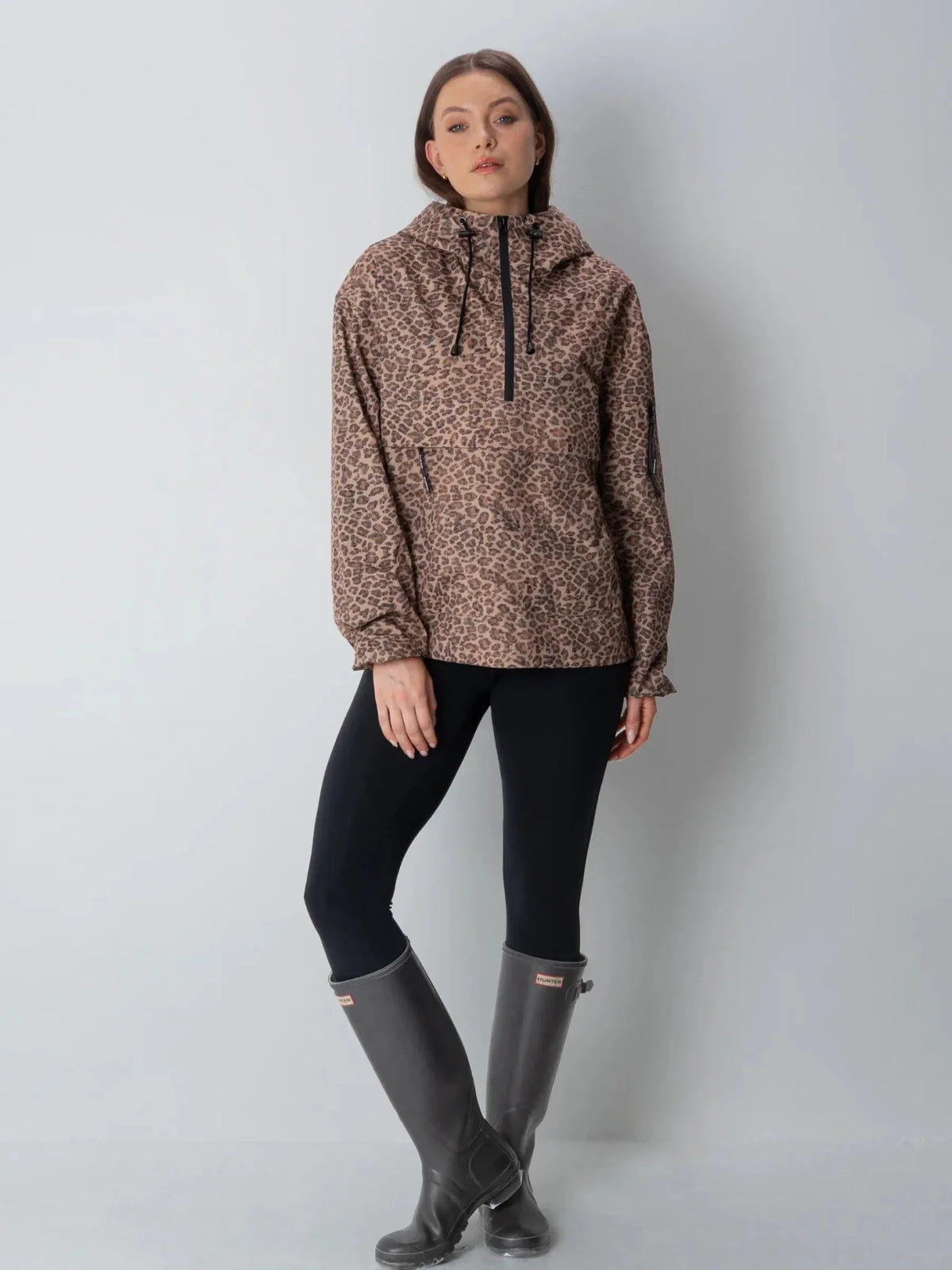 Women's Leopard Print Rain Hoodie – Relaxed Fit Hooded Rain Jacket, 3 Colours