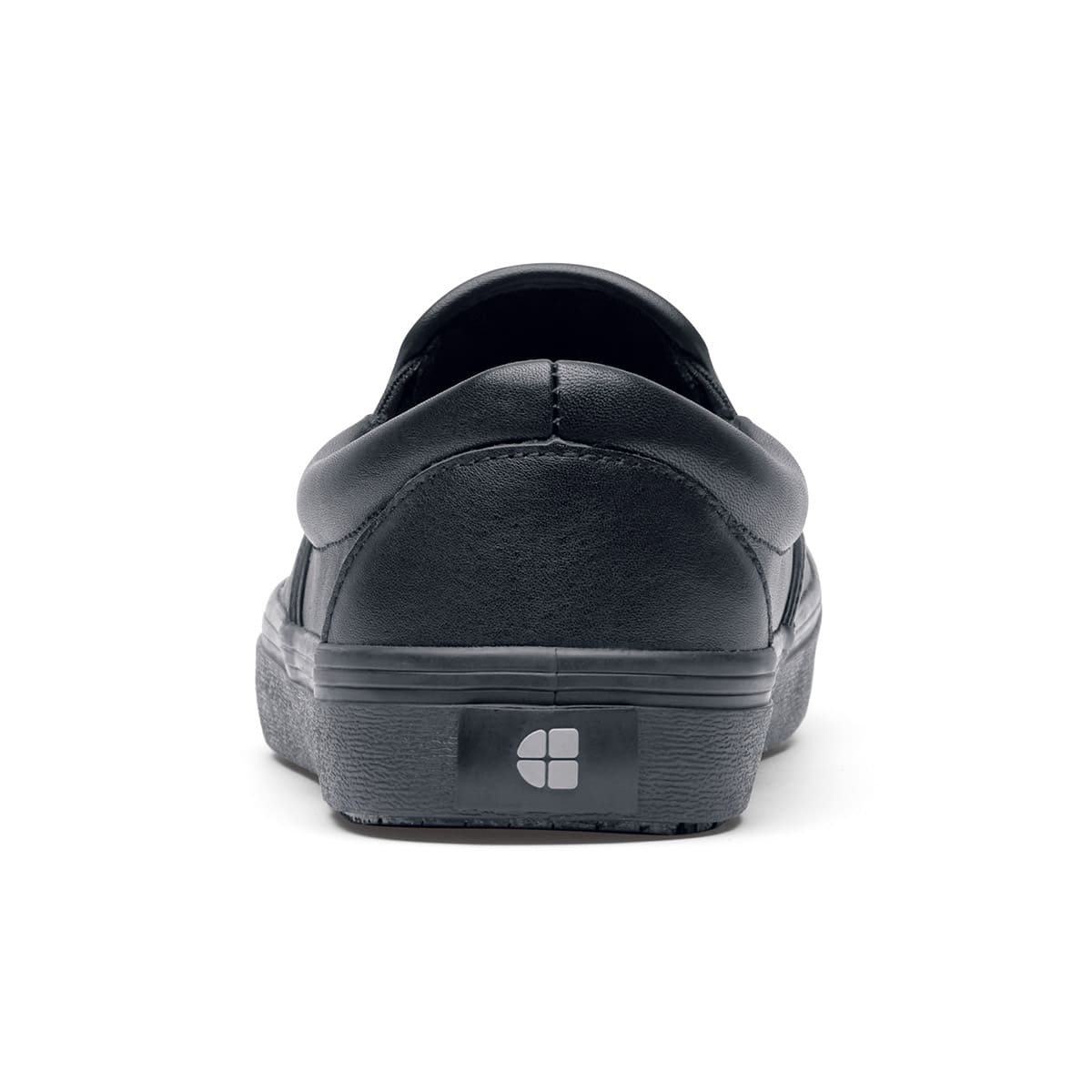 Men's Black Faux Leather Slip-On Shoes – Cushioned Comfort, No Laces