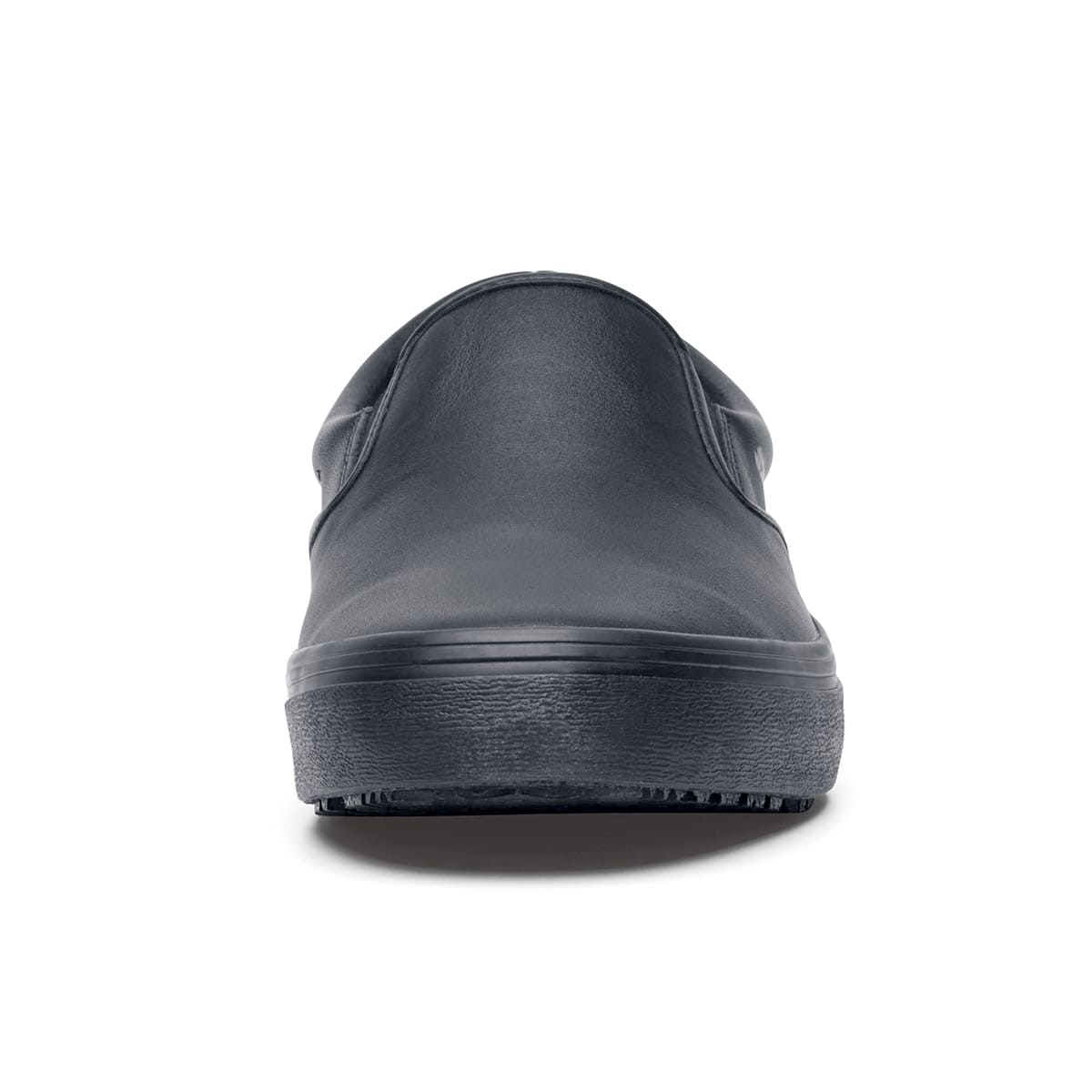 Men's Black Faux Leather Slip-On Shoes – Cushioned Comfort, No Laces