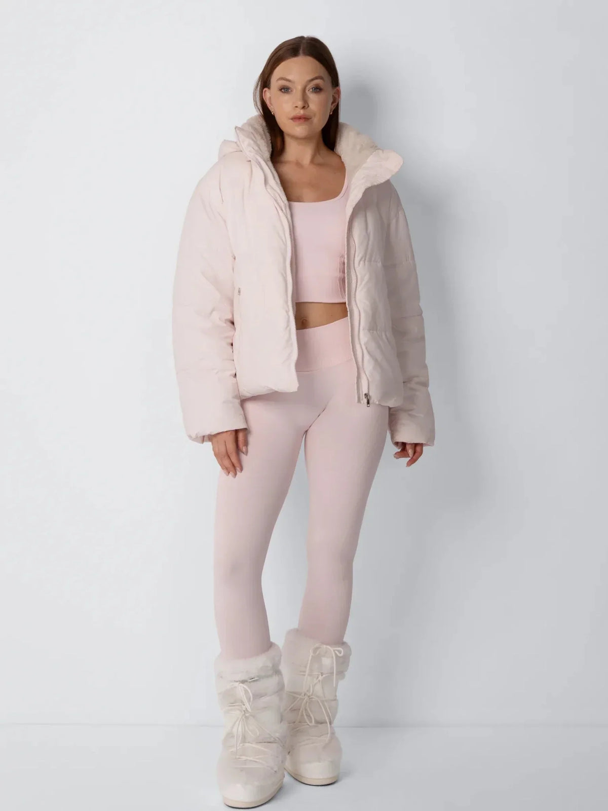 Women's Faux Fur Lined Puffer Jacket – Short, Detachable Hood, 8 Colours