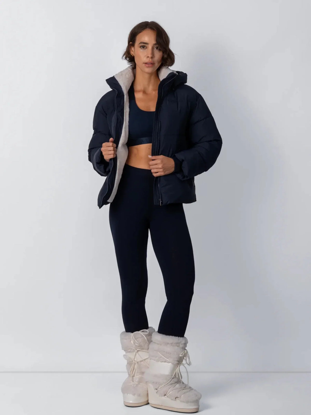 Women's Faux Fur Lined Puffer Jacket – Short, Detachable Hood, 8 Colours