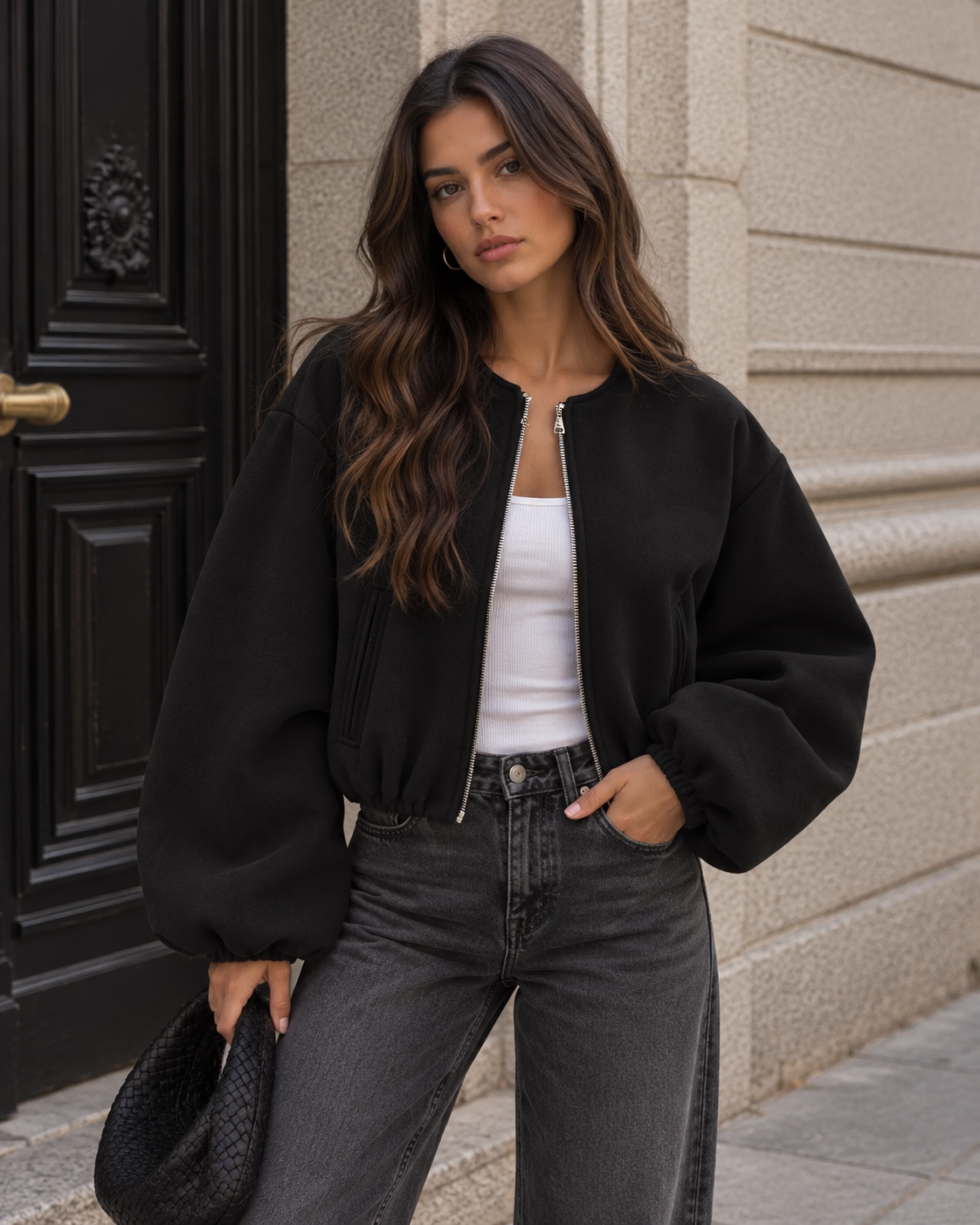 Women's Teddy Fleece Bomber Jacket – Cropped Borg Jacket, 5 Colours