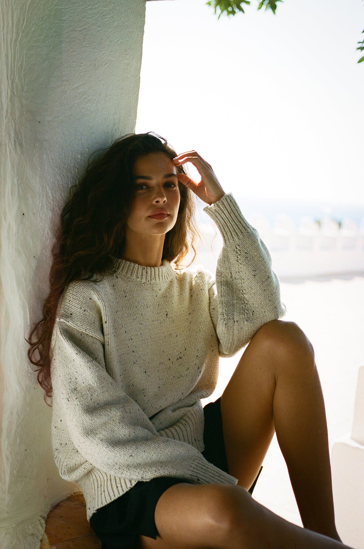 Women's Cotton Nep Jumper – Oversized Boyfriend Knit Sweater