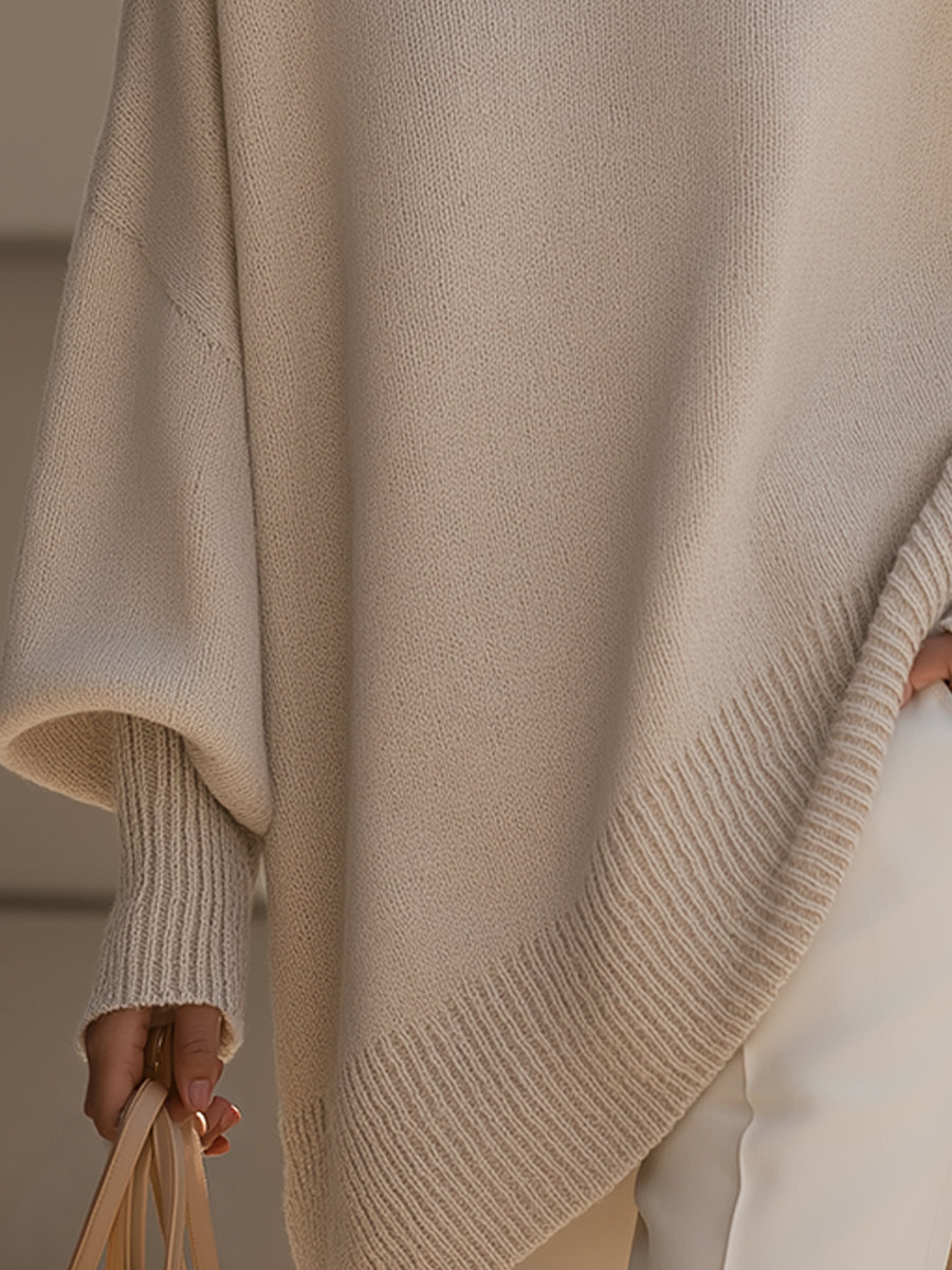 Women's Oversized Knit Poncho – Cosy Layering Wrap, 6 Colours