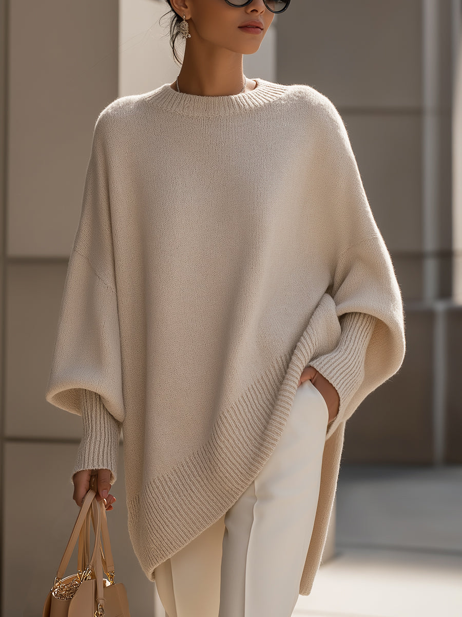 Women's Oversized Knit Poncho – Cosy Layering Wrap, 6 Colours