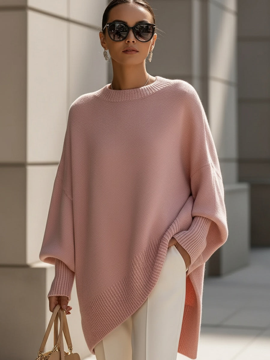 Women's Oversized Knit Poncho – Cosy Layering Wrap, 6 Colours