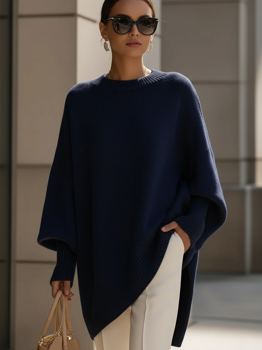 Women's Oversized Knit Poncho – Cosy Layering Wrap, 6 Colours