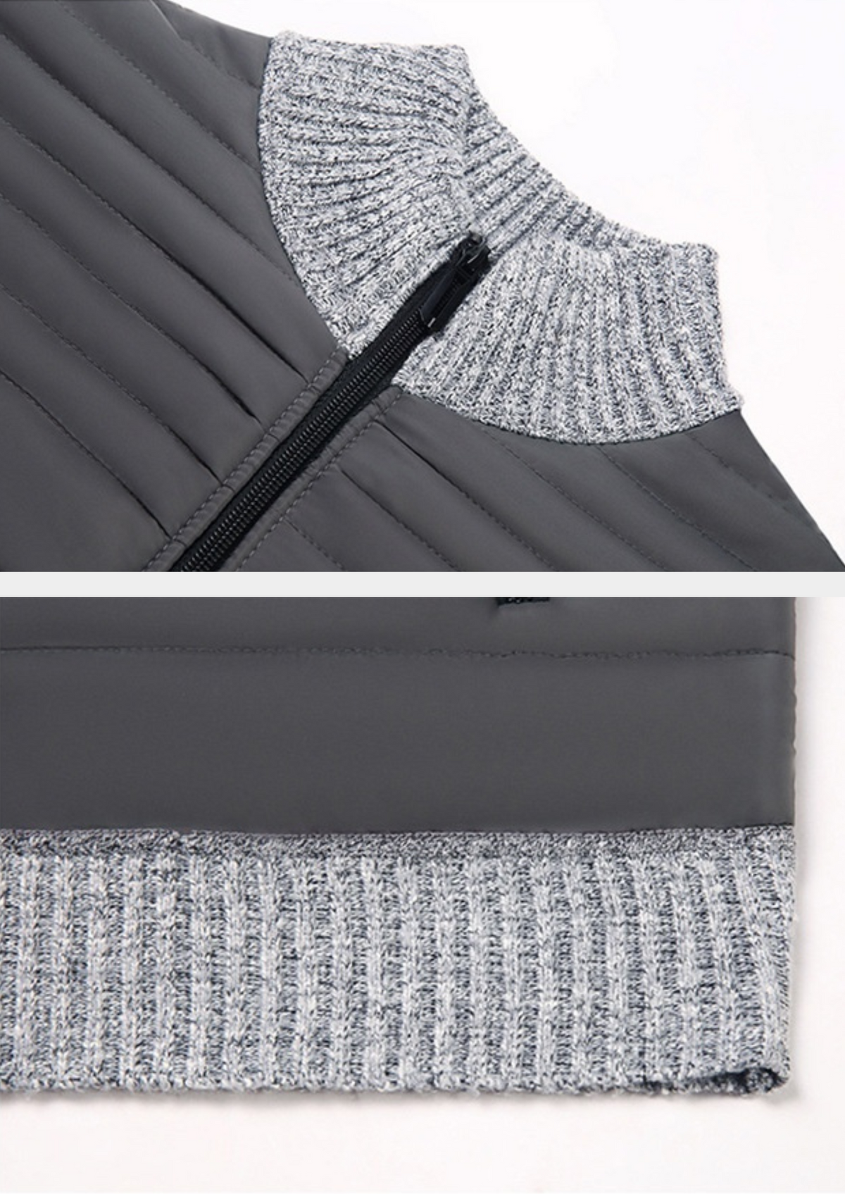 Men's Hybrid Knit Puffer Jacket – Slim Fit Padded Front, 4 Colours