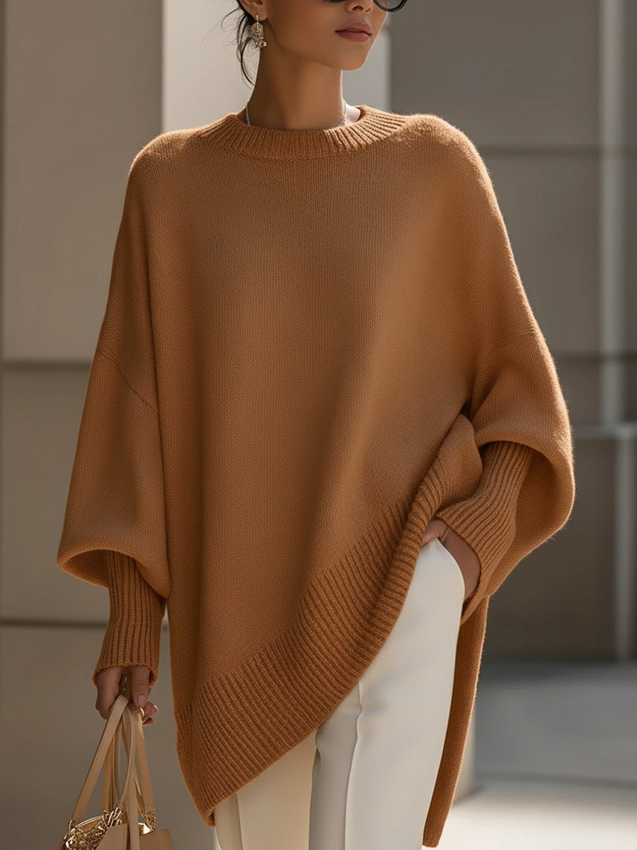 Women's Oversized Knit Poncho – Cosy Layering Wrap, 6 Colours