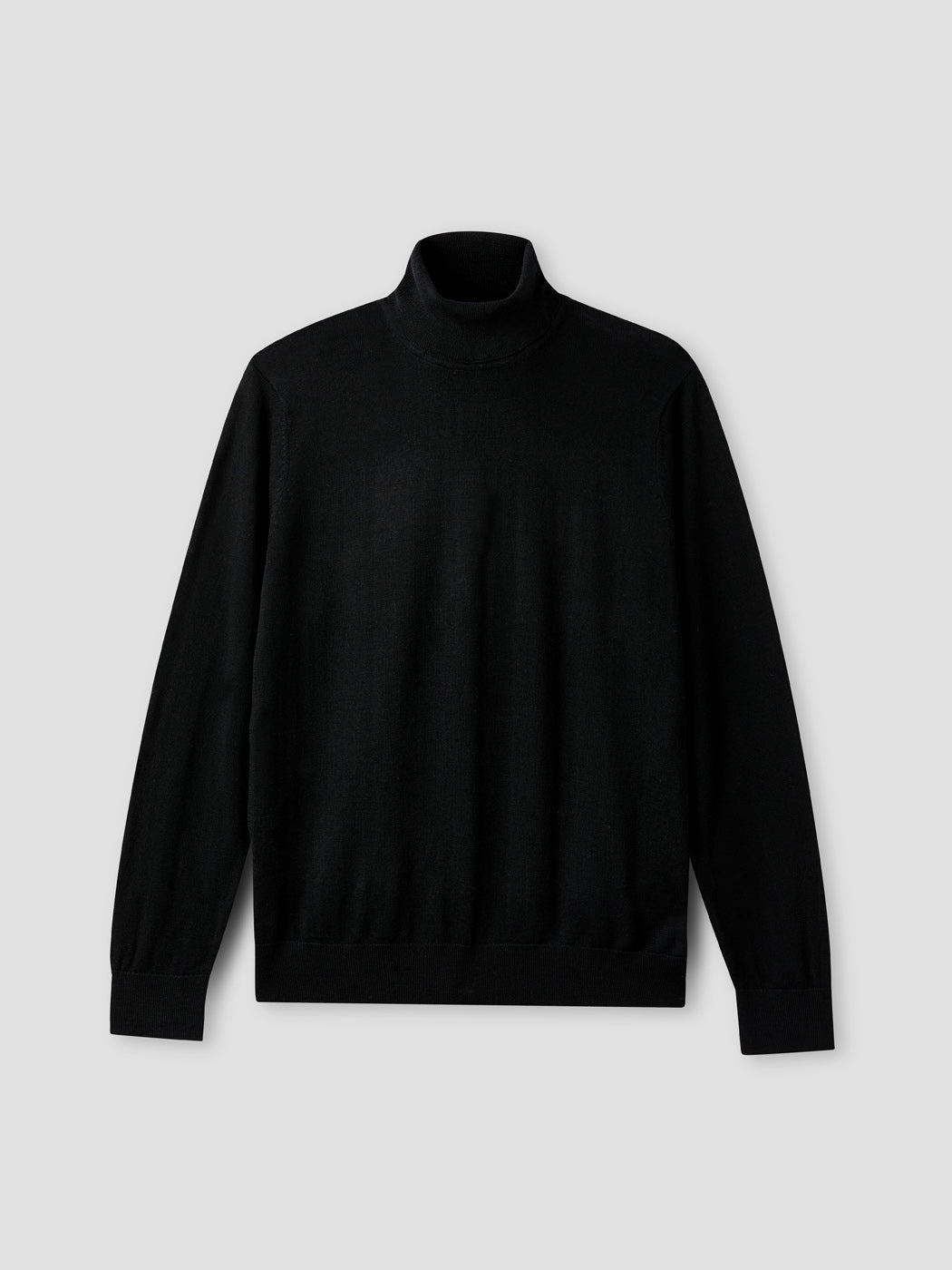 Men's Merino Wool-Blend Roll Neck Jumper – Fine Knit Turtleneck