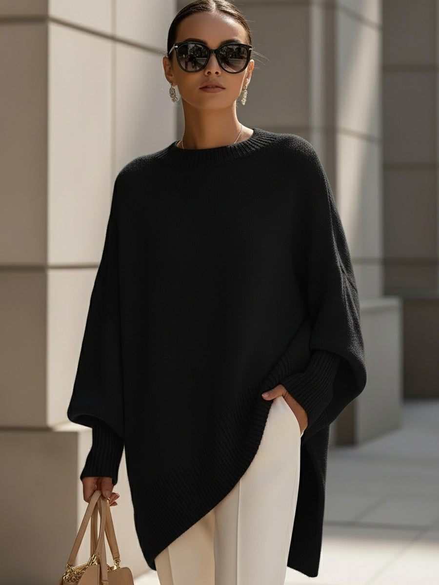 Women's Oversized Knit Poncho – Cosy Layering Wrap, 6 Colours