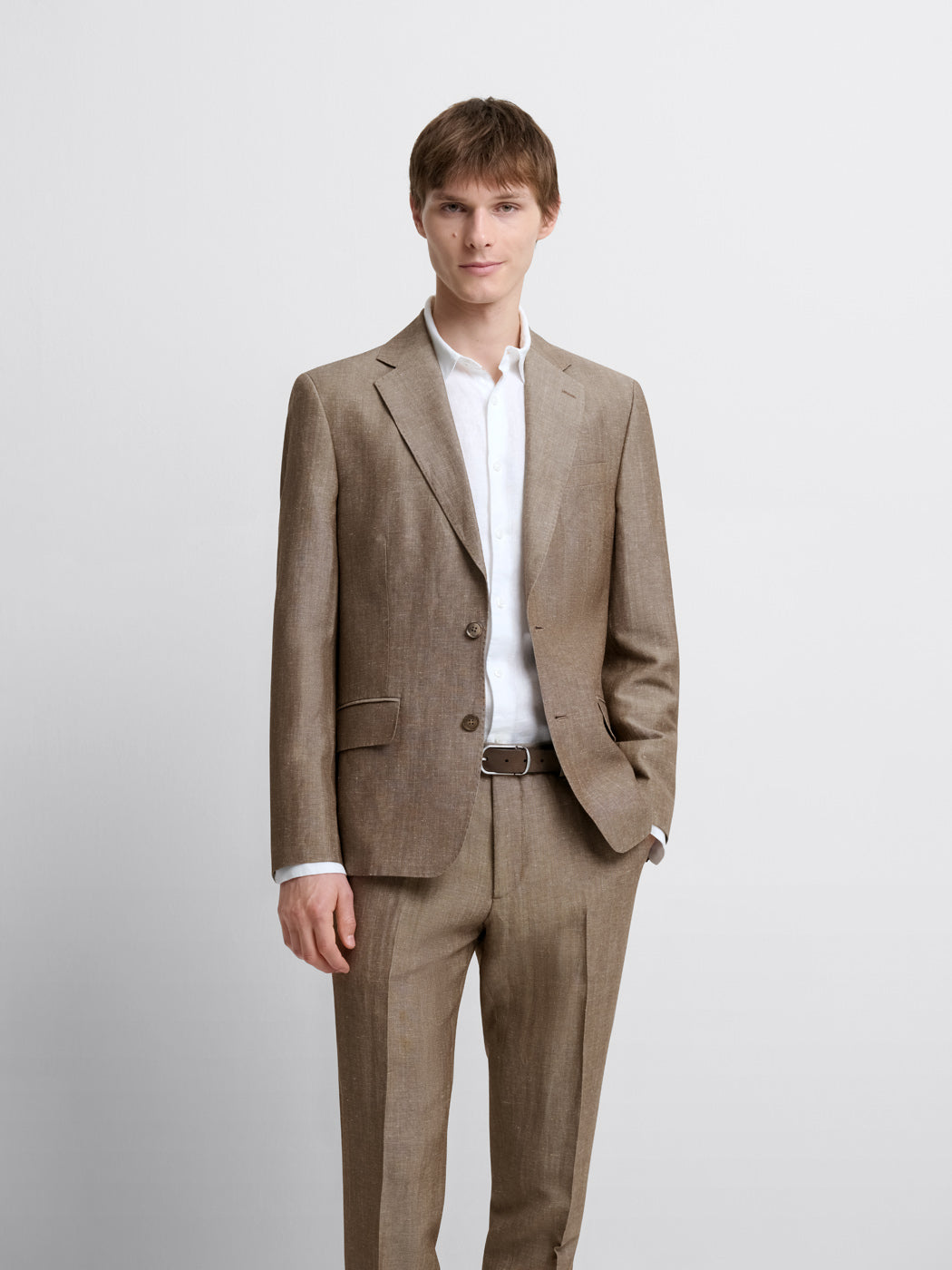 Men's Light Brown Suit – Two Piece Slim Fit Business Suit