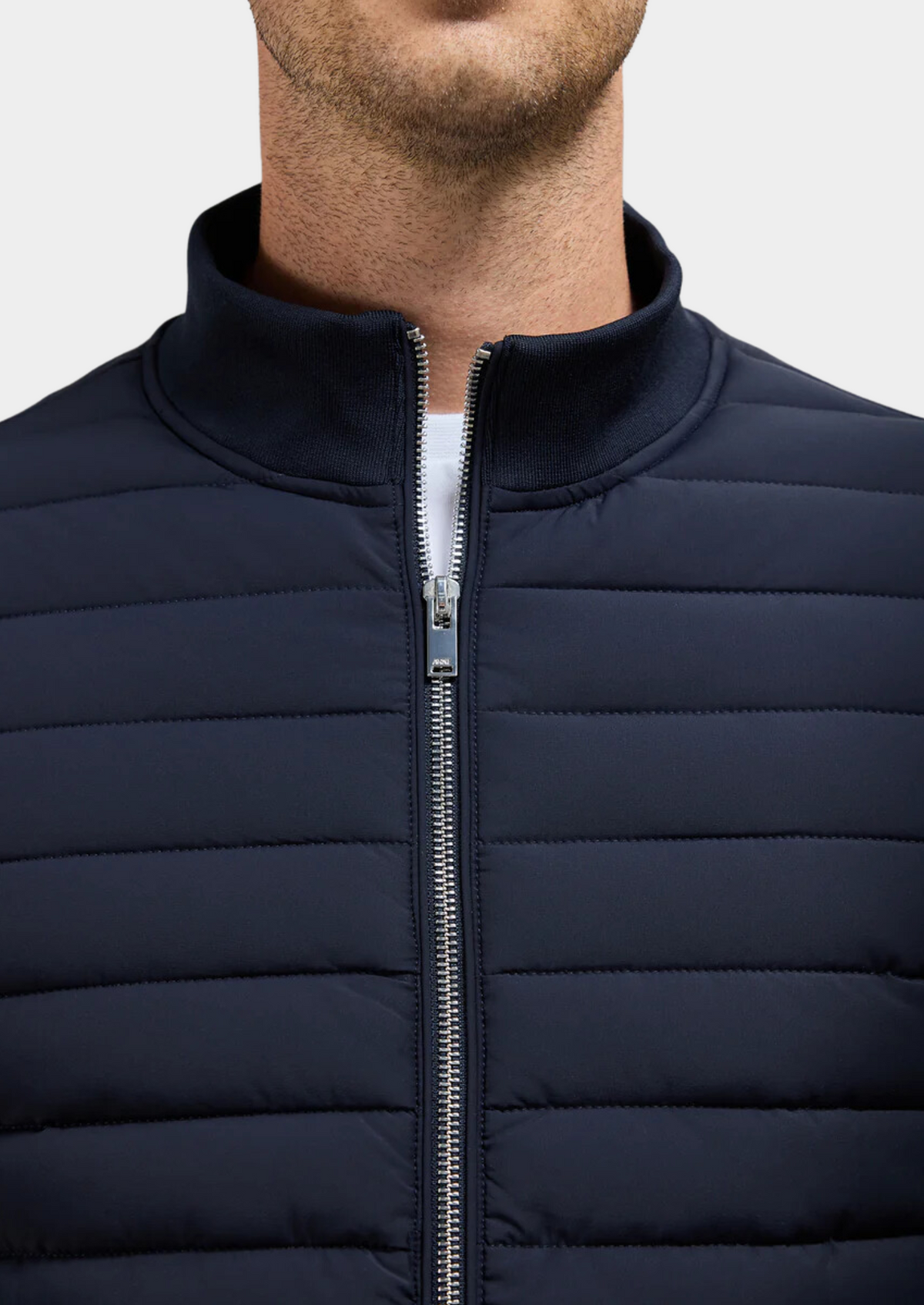 Men's Hybrid Padded Jacket – Funnel Neck Slim Fit, 3 Colours