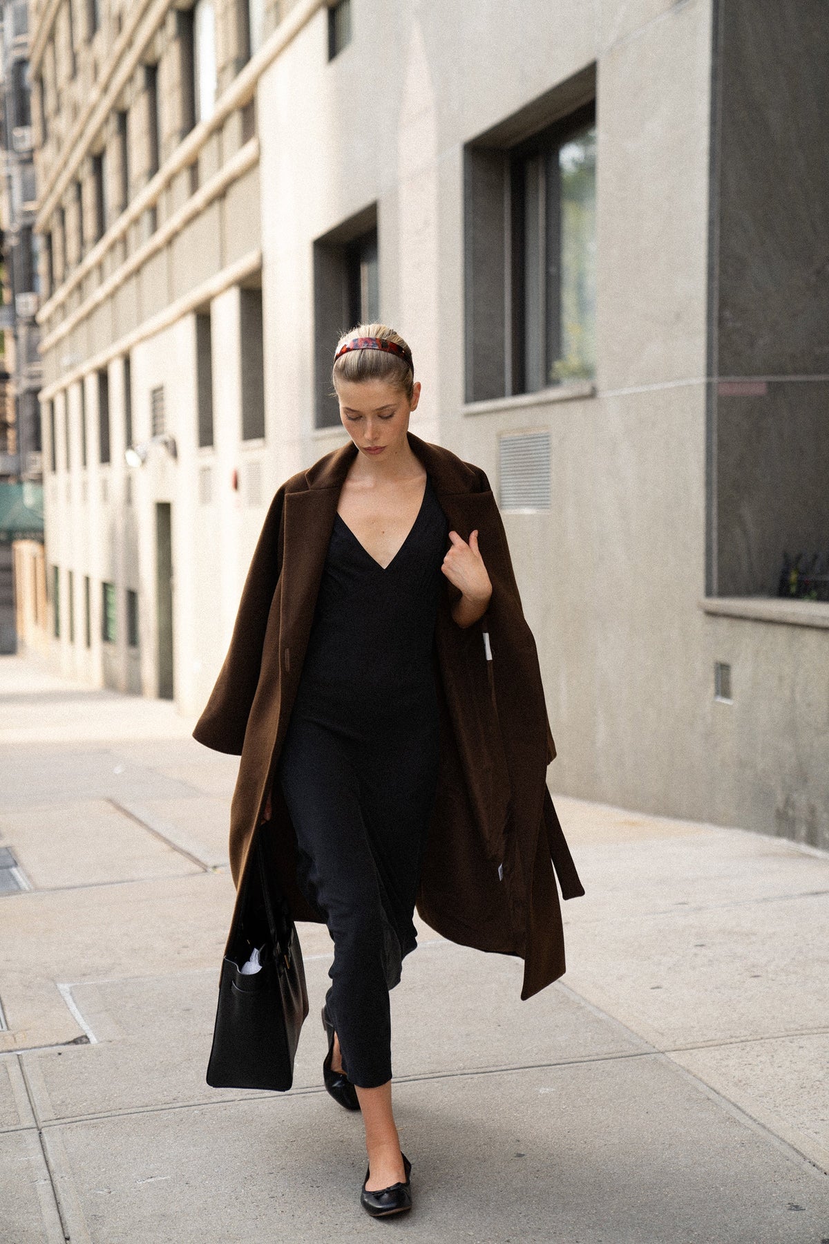 Women's Brown Wool-Blend Coat – Oversized Long Winter Coat
