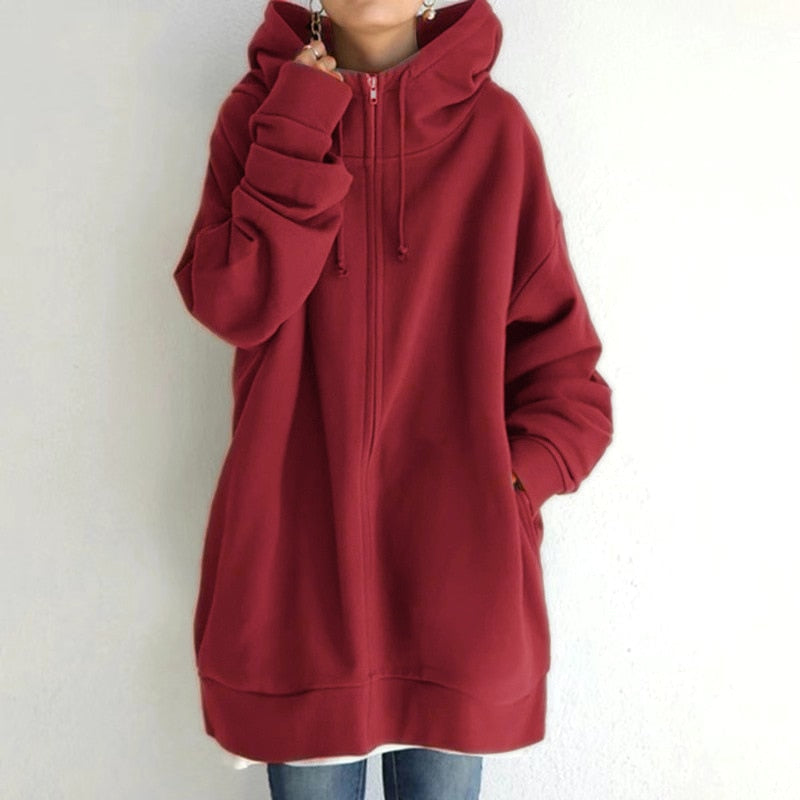 Women's Oversized Hooded Sweatshirt – Warm Winter Hoodie, 5 Colours