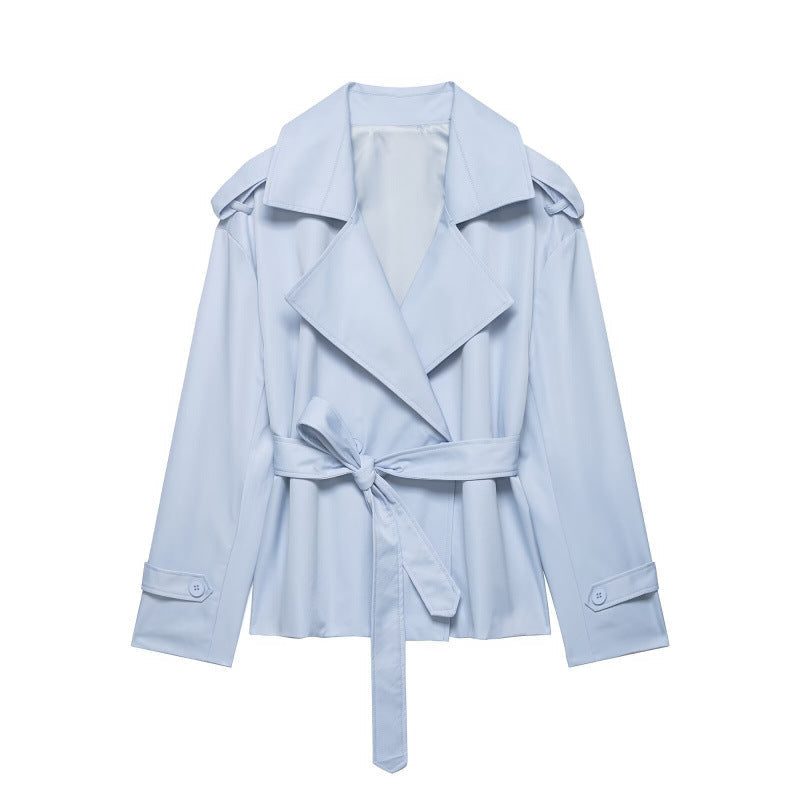 Women's Belted Trench Coat – Double-Breasted Mid-Length, 9 Colours