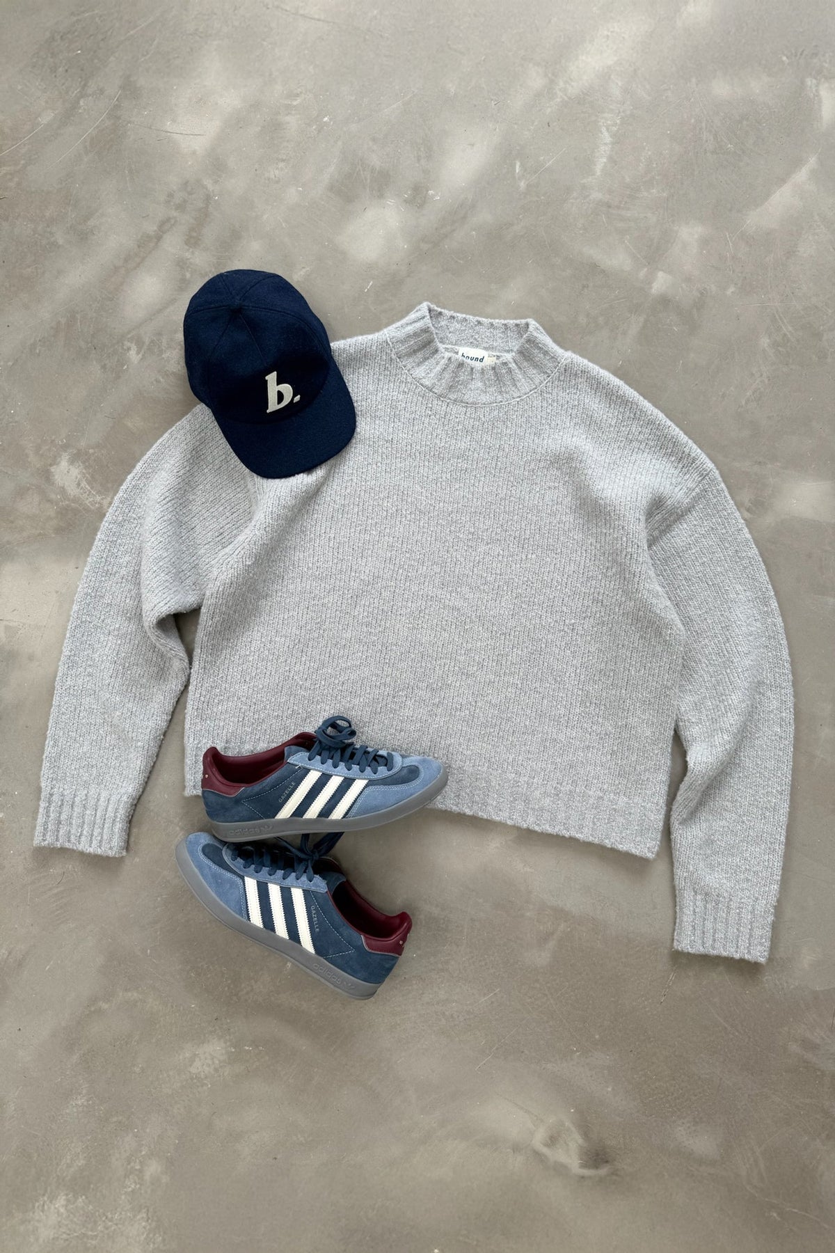 Men's Grey Cropped Knit Jumper – Boxy Crew Neck Sweater