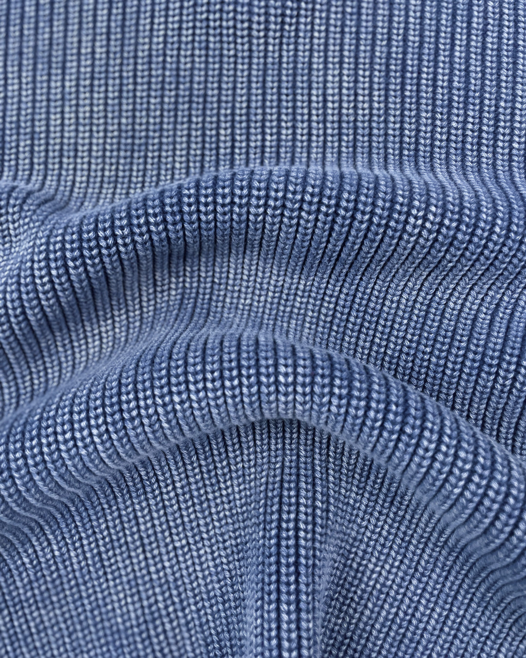 Men's Navy Acid Wash Half-Zip Knit Jumper – Collared Pullover