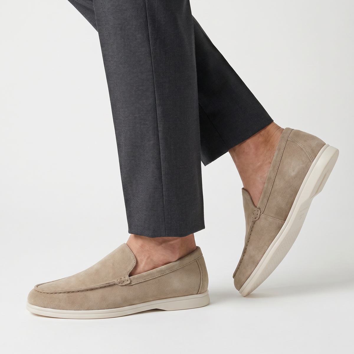 Men's Suede Loafers – Slip-On Lightweight Casual Shoes, 4 Colours