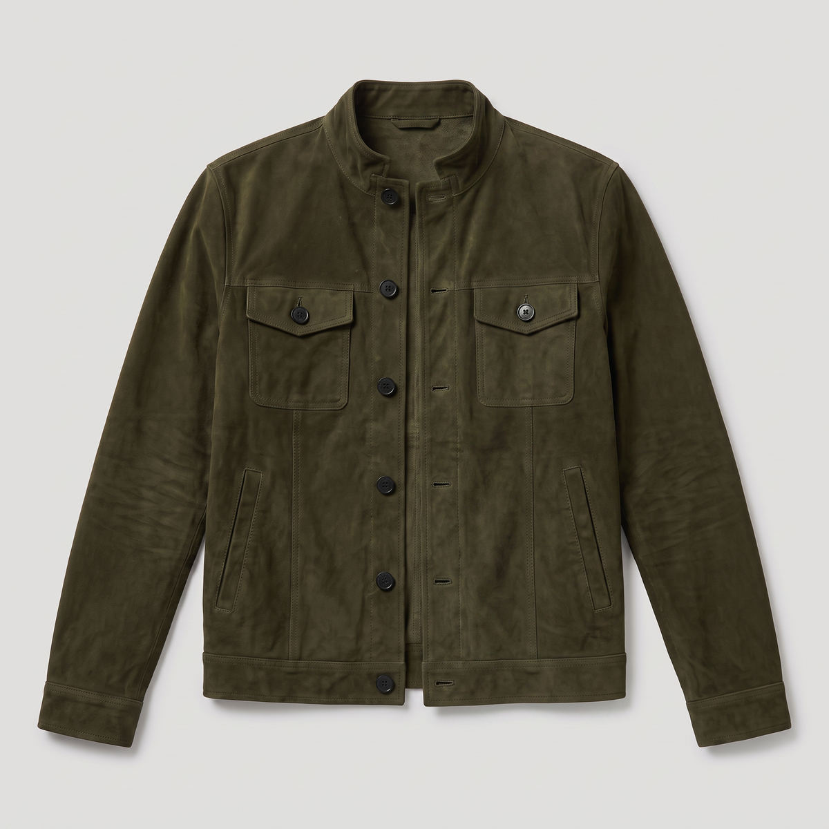Men's Button-Up Suede-Look Trucker Jacket - Regular Fit
